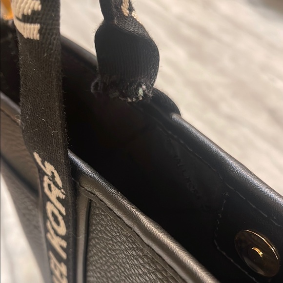 Michael Kors Maeve Black Pebbled Leather Satchel Tote with Logo Straps - Picture 10 of 13